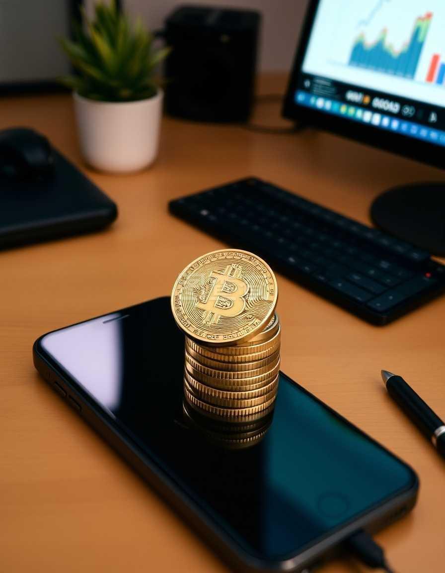 比特币商业数字金融智能手机电子产品
